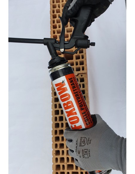 KIT 12 x colles de maçonnerie FOXBOW + 1 pistolet + 1 nettoyant / 1 cartouche de colle OFFERTE