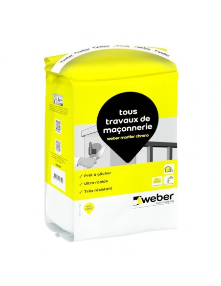 Mortier de maçonnerie ultra rapide – WEBER MORTIER CHRONO – Weber