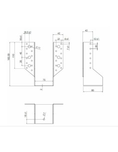 Sabot support de poutre "U" A 75x182 Zn - fixation madriers 2