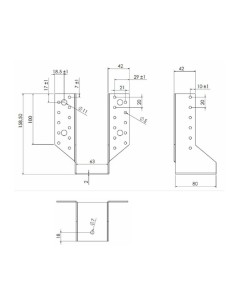 Sabot support de poutre "U" A 63x158 Zn - fixation des... 2